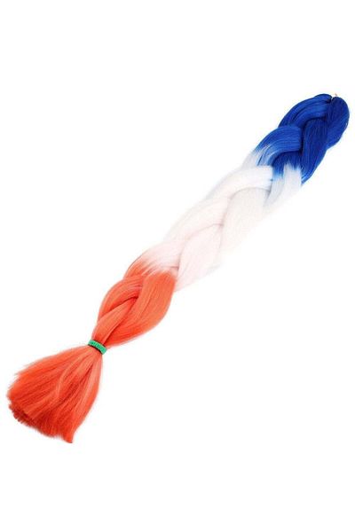 Modafiks Synthetic Ombreli Hair For African Braid And Rasta / Blue / White / Orange
