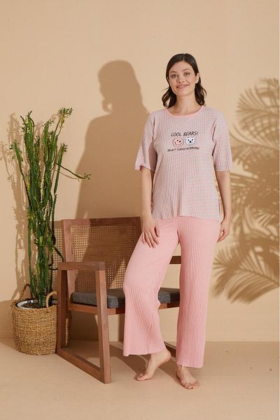 Intisimo Women's Pajamas, Cotton, Cool Bears, Pink - L