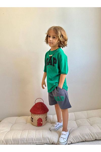 YİGİT BUTİK Yigit Butik Süzene Embroidered Shorts Boy's Suit