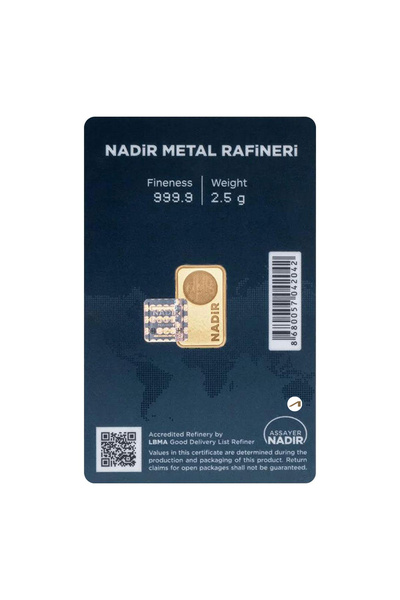 Nadir Gold 2.5 gr 24 Ayar 999.9 Milyem Nadirgold gram Altın