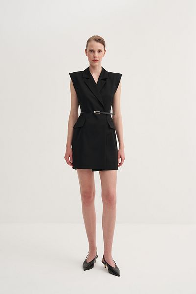 Jorbinol Rochie blazer cu curea fără mâneci
