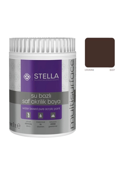 Stella Su Bazlı Saf Akrilik Boya Çikolata Ral-8017