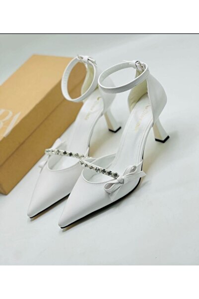 mka mikana Pantofi cu toc cu fundă cu pietre