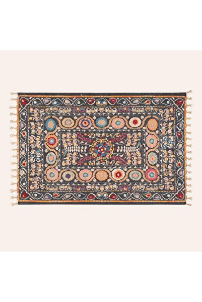 Zsa Zsa Zsu Palrı Pamuk Pamuk %100 Pamuk Kilim 120x180 Cm Siyah
