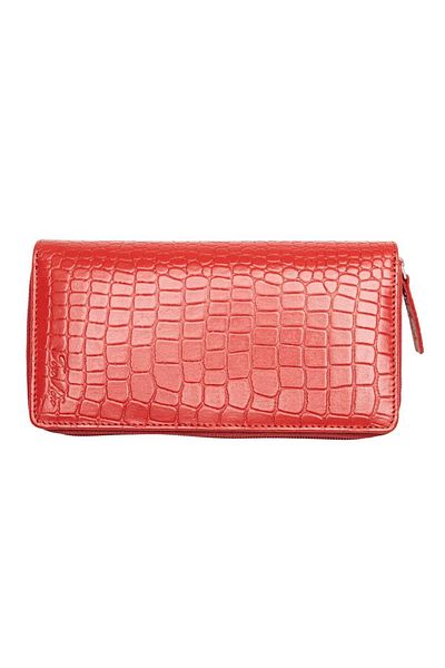Toro Nero Women's wallet made of genuine leather, red Gia, RFID protection