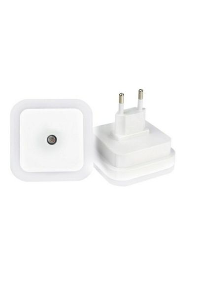 MNMYSTYLE Lampă de noapte cu LED alb 1W și senzor de lumină, alb