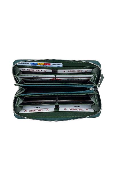 Toro Nero Women's Wallet Made Of Green Genuine Leather Arya