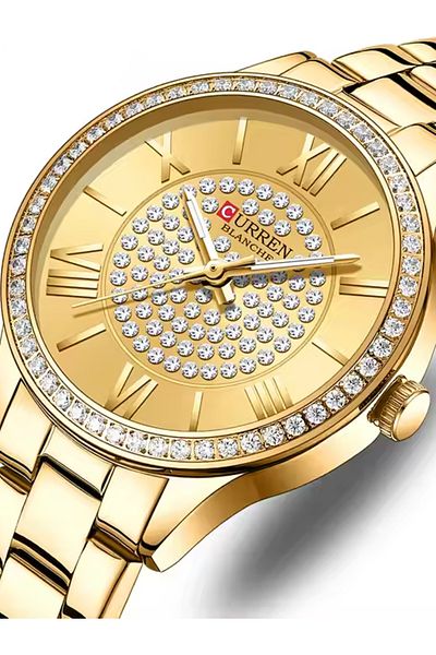 Curren 9084 Original Brand Stainless Steel Band Wrist Watch For Women With Box (Gold)