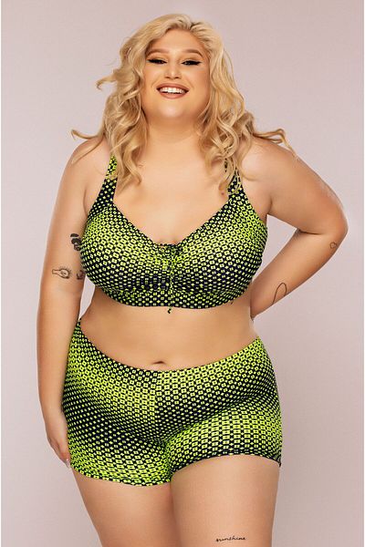 Lush Fashion Neon Two-Piece Swimsuit