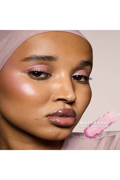 FENTY BEAUTY Fenty Killawatt Highlighter Wattabrat – 3D Baby Pink Shimmer for Bold Radiant Glow, 3.6g