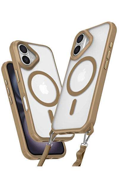 NewFace حافظة آيفون 16 من السيليكون Enka Magsafe - Desert DRSTR