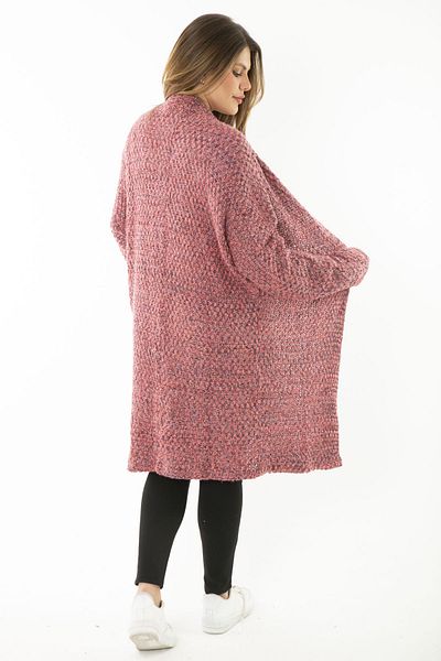 Şans Cardigan de tricotaj groase, colorat, mărime mare, pentru femei 65N37173
