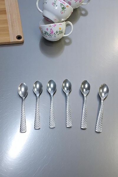 intoku Tea Spoon Set of 6 Heart Patterned Luxury Teaspoons