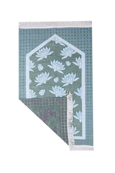 MANASEK Lotus Shanil Square Prayer Mat - 148_7_M3 (Green)