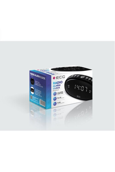 ECG Clock radio RB 010 black, FM, Digital, 10 station memory, double alarm