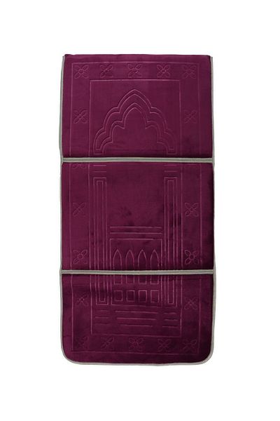 MANASEK 55x110cm Foldable Prayer Mat with Back Rest (Light Purple)