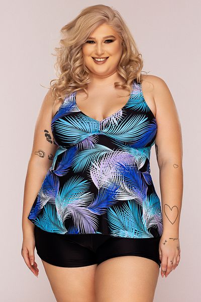 Lush Fashion Costum de Baie din Doua Piese Albastru