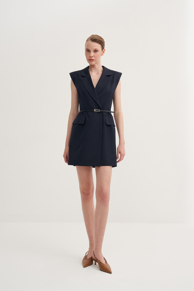 Jorbinol Kolsuz Kemerli Blazer Elbise