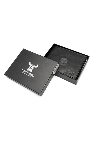 Toro Nero Men's Wallet Made Of Black Genuine Leather Mix