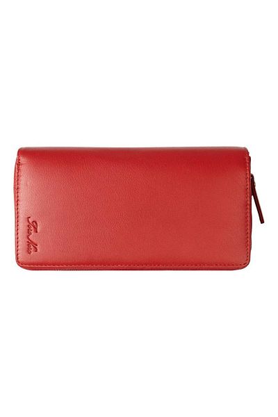 Toro Nero Women's Wallet Made Of Genuine Leather, Red, Gina, Rfid Protection