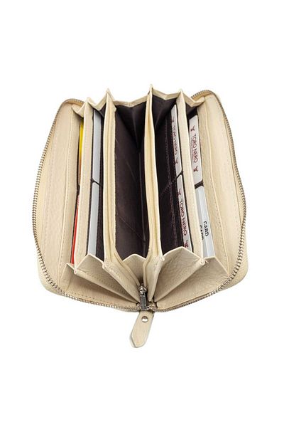 Toro Nero Women's wallet made of beige genuine leather Arya