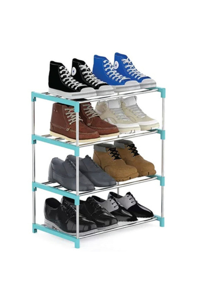 Kole رف تنظيم الأحذية المستطيل الواسع ذو الأربع طبقات