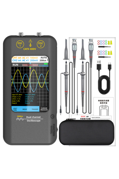 Choice1 مجموعة O2 من BSIDE، راسم الذبذبات الرقمي الجديد بشاشة تعمل باللمس + مولد إشارة ثنائي القناة 50 ميجا هرتز، نظام تشغيل تلقائي