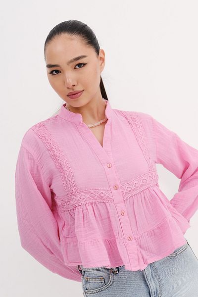 Addax Lace Detail Shirt G2052-Z8