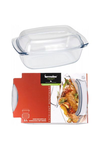 TERMOLEX pot, heat-resistant glass, with lid, 5.1 liters