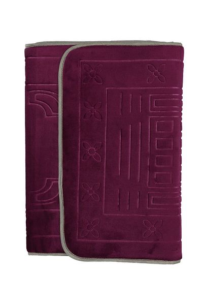 MANASEK 55x110cm Foldable Prayer Mat with Back Rest (Light Purple)