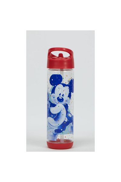 SUNCE Disney Mickey Mouse Plastic Water Bottle with Straw 500 ml