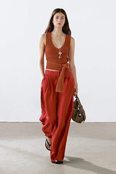 Massimo Dutti Bağcıklı %100 pamuklu top