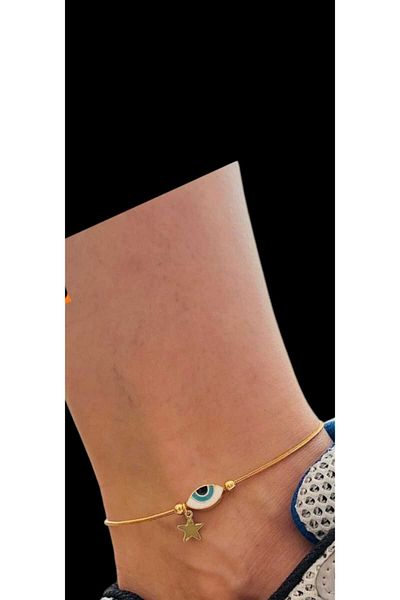 Ralp Moda Nazar Beaded Mined Steel Ankle