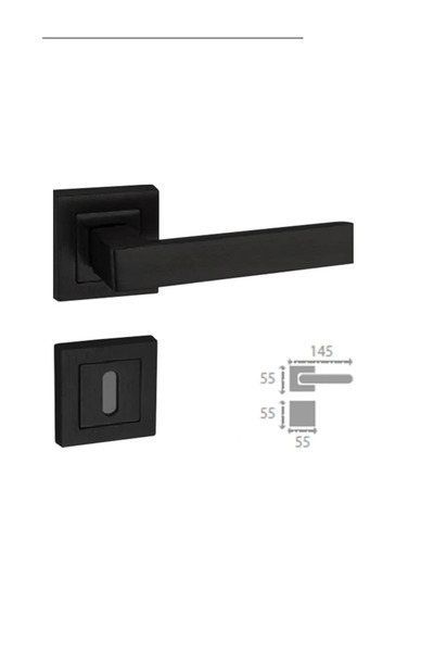 İSTANBUL DOOR HANDLES غرفة باروكة مربعة بمقبض باب أسود مطفي من برلين (TK)