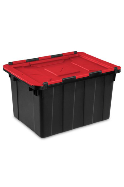 Sterilite حقيبة تخزين صناعية بغطاء مفصلي سعة 12 جالونًا