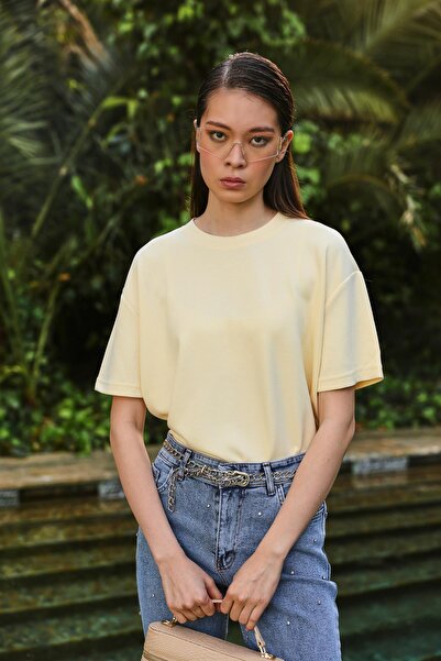 valena Amore Basic T-shirt Tereyağı Sarısı