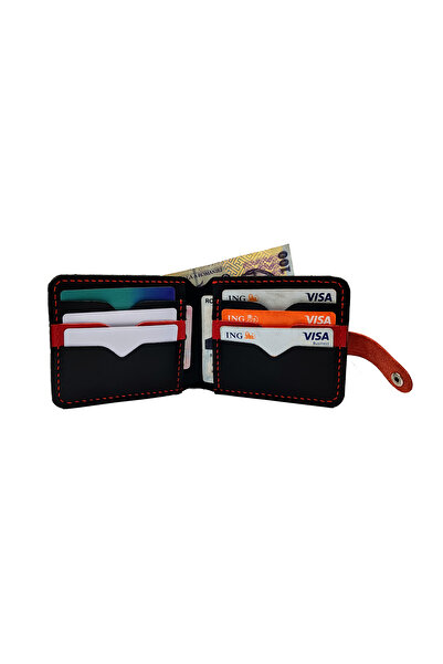 Natty Pell Natty Pell Handmade Genuine Leather Men's Wallet, 8 Card Slots, Clasp Closure