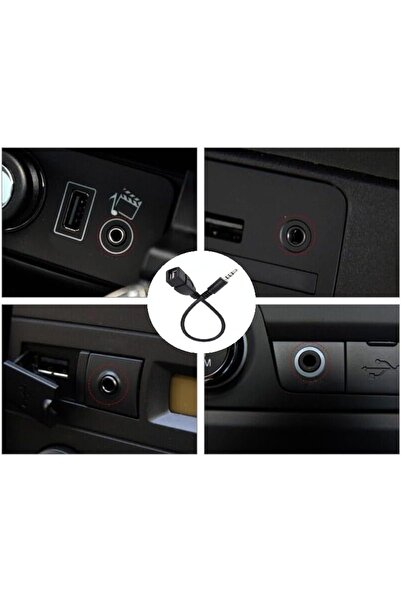 Generic 3.5mm AUX Audio Cable to USB 2.0 Adapter for MP3 with Car Compatibility, 15cm - Black