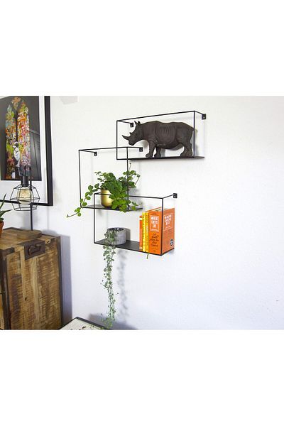 Brands For Less kimisty Set of 3 Metal Intersecting Wall Shelves