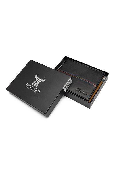 Toro Nero Men's wallet made of black genuine leather Colour