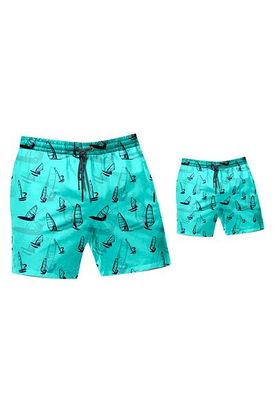 C&City Vater-Sohn-Badeshorts B1550/o1240-02 Mehrfarbig