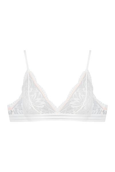 ESOTIQ Sutien triunghiular moale, fără burete, cu bandă interioară din dantel...