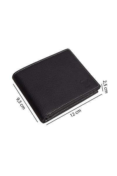 Toro Nero Men's Wallet Made Of Genuine Leather, Navy Blue, Eyelet
