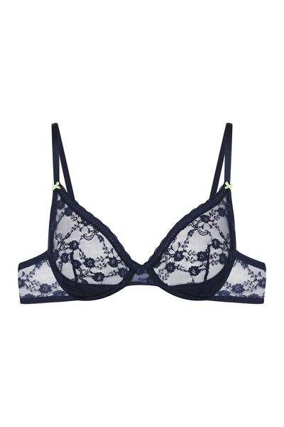 ESOTIQ Sutien BLOOVII, fără căptușeală, moale, din dantelă florală, cu armatu...