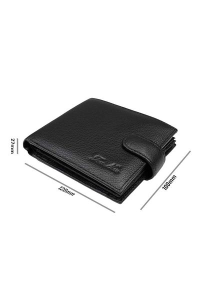 Toro Nero Men's Wallet Made Of Black Genuine Leather Casual Code, Rfid Protection
