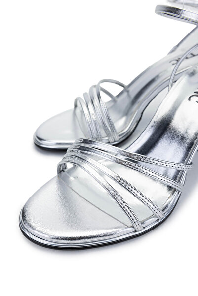 Tamer Tanca Women's Genuine Leather Lame Heeled Shoes