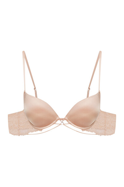 ESOTIQ Sutien push-up cu decolteu, cupe fine și laterale din dantelă, bretele...