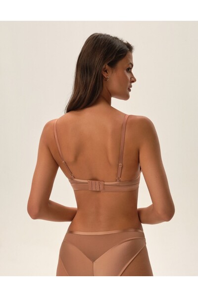 ESOTIQ Sutien push-up cu armătură, cupe fine și bandă largă din plasă aurie | Nubia