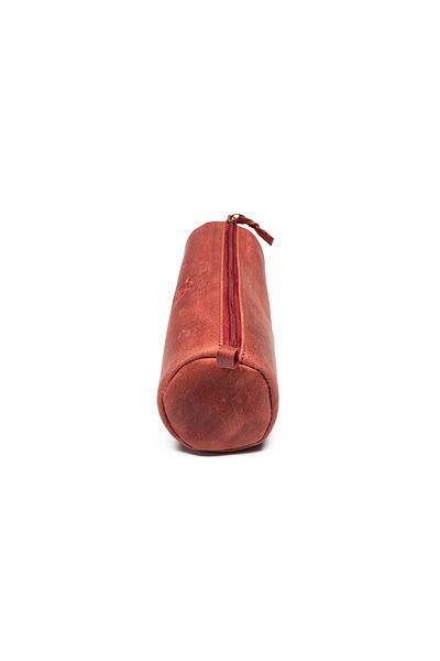 Toro Nero Penny red genuine leather pencil case
