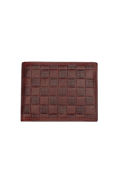 Toro Nero Square red genuine leather wallet